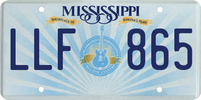 MS license plate LLF865