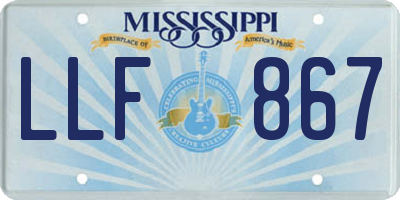 MS license plate LLF867