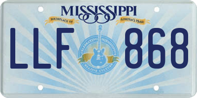 MS license plate LLF868
