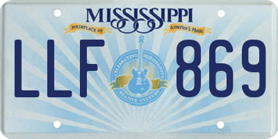 MS license plate LLF869