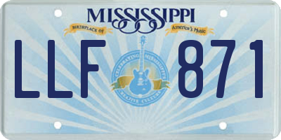 MS license plate LLF871