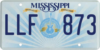MS license plate LLF873