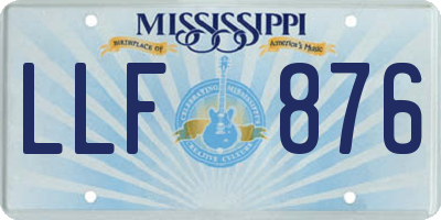 MS license plate LLF876