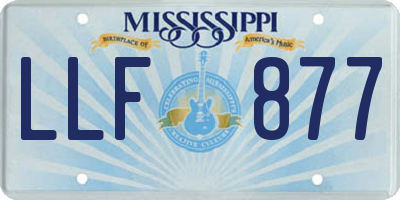 MS license plate LLF877
