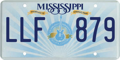 MS license plate LLF879