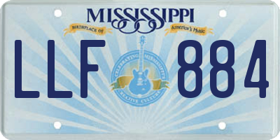 MS license plate LLF884