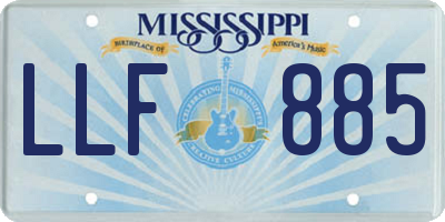 MS license plate LLF885