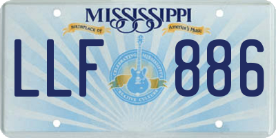 MS license plate LLF886
