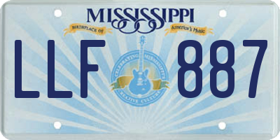 MS license plate LLF887