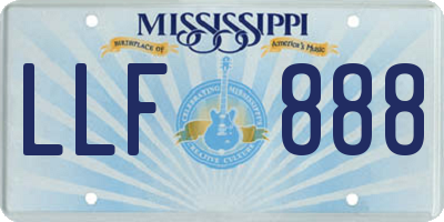 MS license plate LLF888