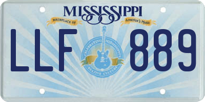 MS license plate LLF889