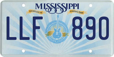 MS license plate LLF890