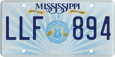 MS license plate LLF894