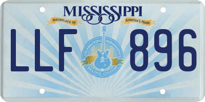 MS license plate LLF896