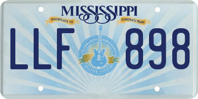 MS license plate LLF898