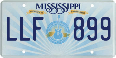 MS license plate LLF899