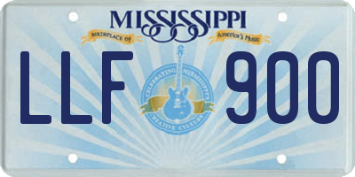 MS license plate LLF900