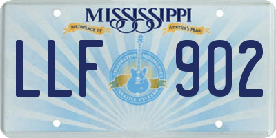 MS license plate LLF902