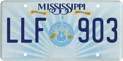 MS license plate LLF903