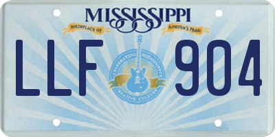 MS license plate LLF904
