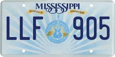MS license plate LLF905
