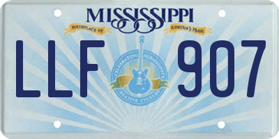 MS license plate LLF907
