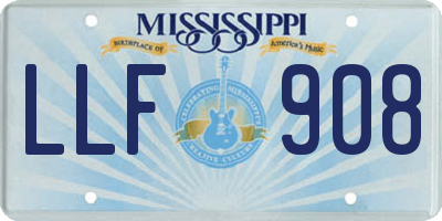 MS license plate LLF908