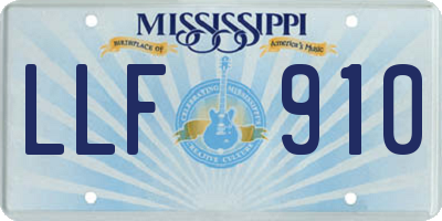 MS license plate LLF910