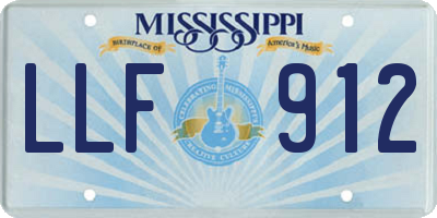 MS license plate LLF912