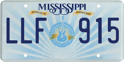 MS license plate LLF915