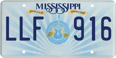 MS license plate LLF916