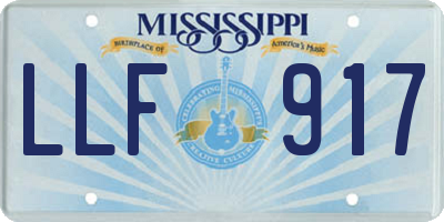 MS license plate LLF917
