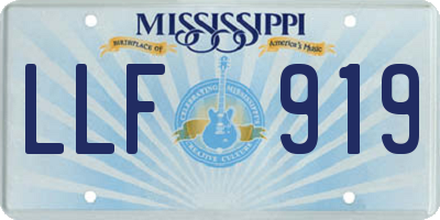 MS license plate LLF919