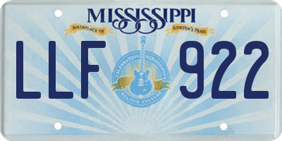 MS license plate LLF922