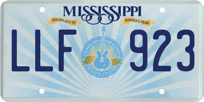 MS license plate LLF923