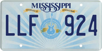 MS license plate LLF924