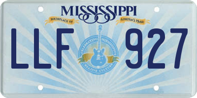 MS license plate LLF927