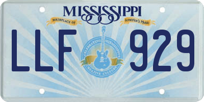 MS license plate LLF929