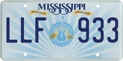 MS license plate LLF933