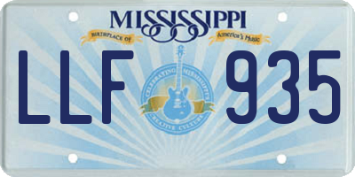 MS license plate LLF935