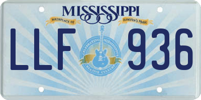 MS license plate LLF936
