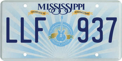 MS license plate LLF937