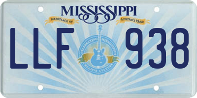 MS license plate LLF938