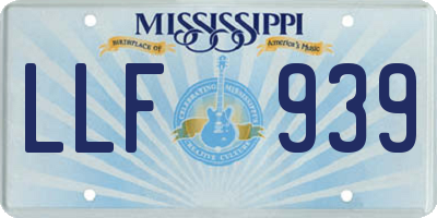 MS license plate LLF939