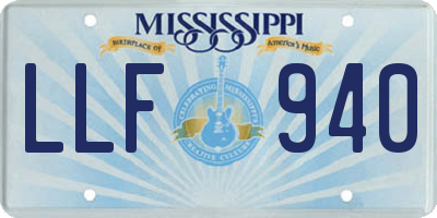 MS license plate LLF940