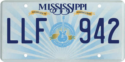 MS license plate LLF942