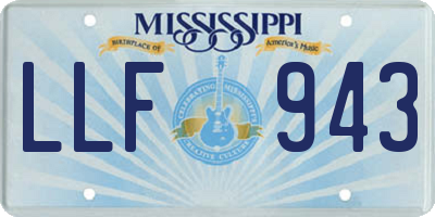 MS license plate LLF943