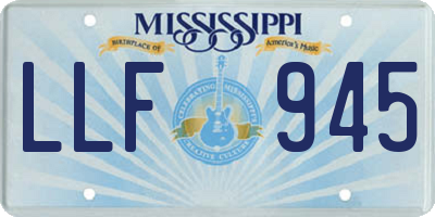 MS license plate LLF945
