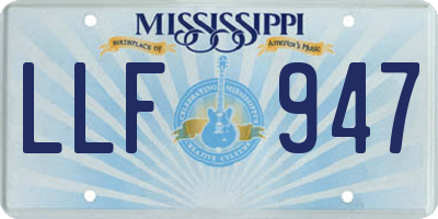MS license plate LLF947