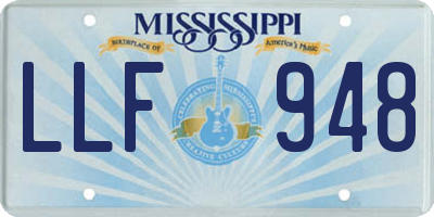 MS license plate LLF948